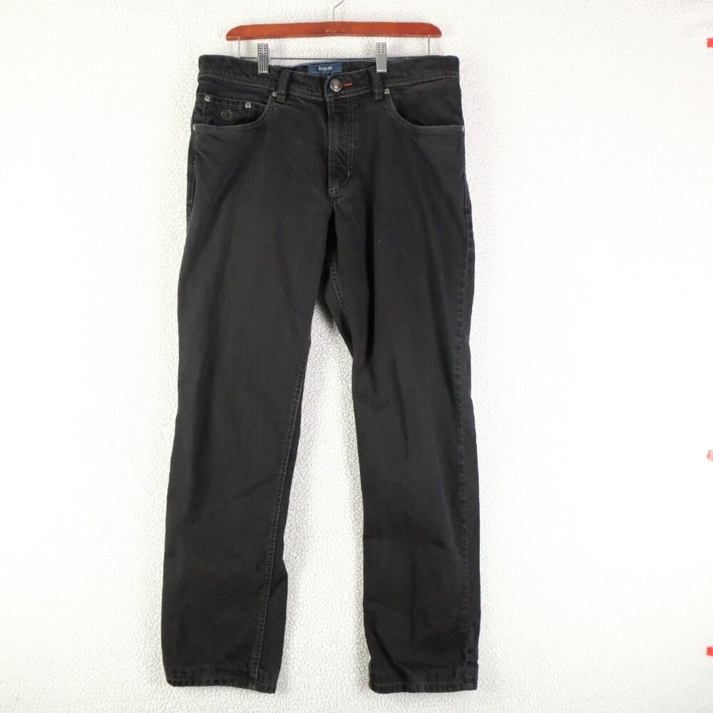 Bugatti Jeans Mens 32X30 Black Regular Fit Straight Leg Stretch Denim